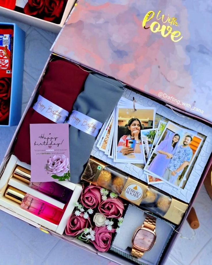 Custom gift hamper with photos and premium packing
